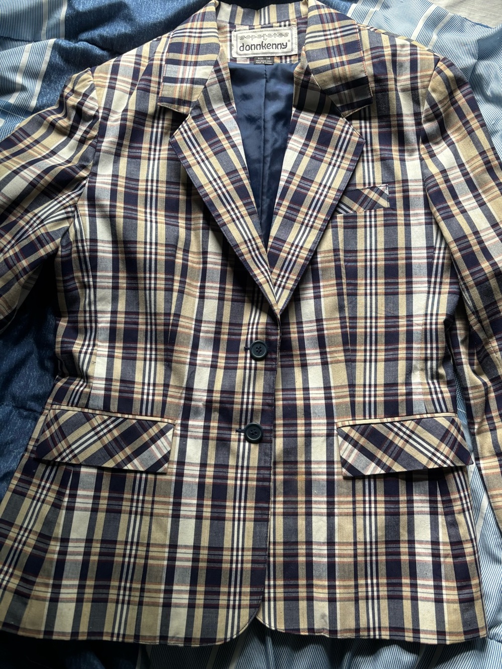 Vintage Donnkenny Women's Plaid Blazer Jacket